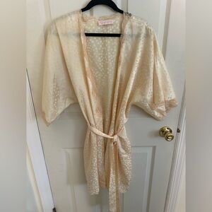 Oscar de la Renta Cream Kimono Robe Intimates